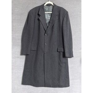Jos A Bank Coat 44R Gray Wool Herringbone Classic Over Top Dress Business Heavy